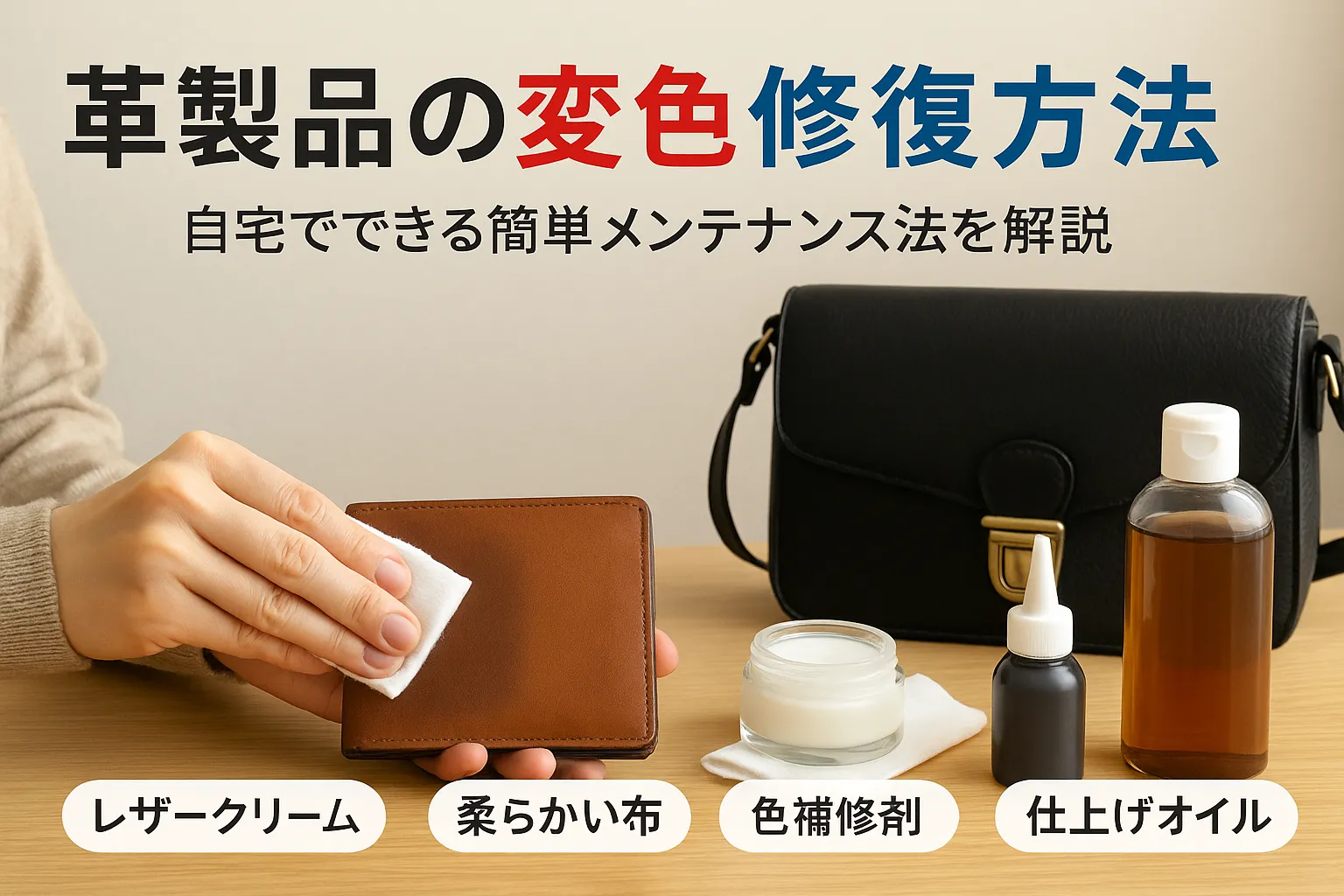 愛用の革製品の変色を直したい時に知りたい方法