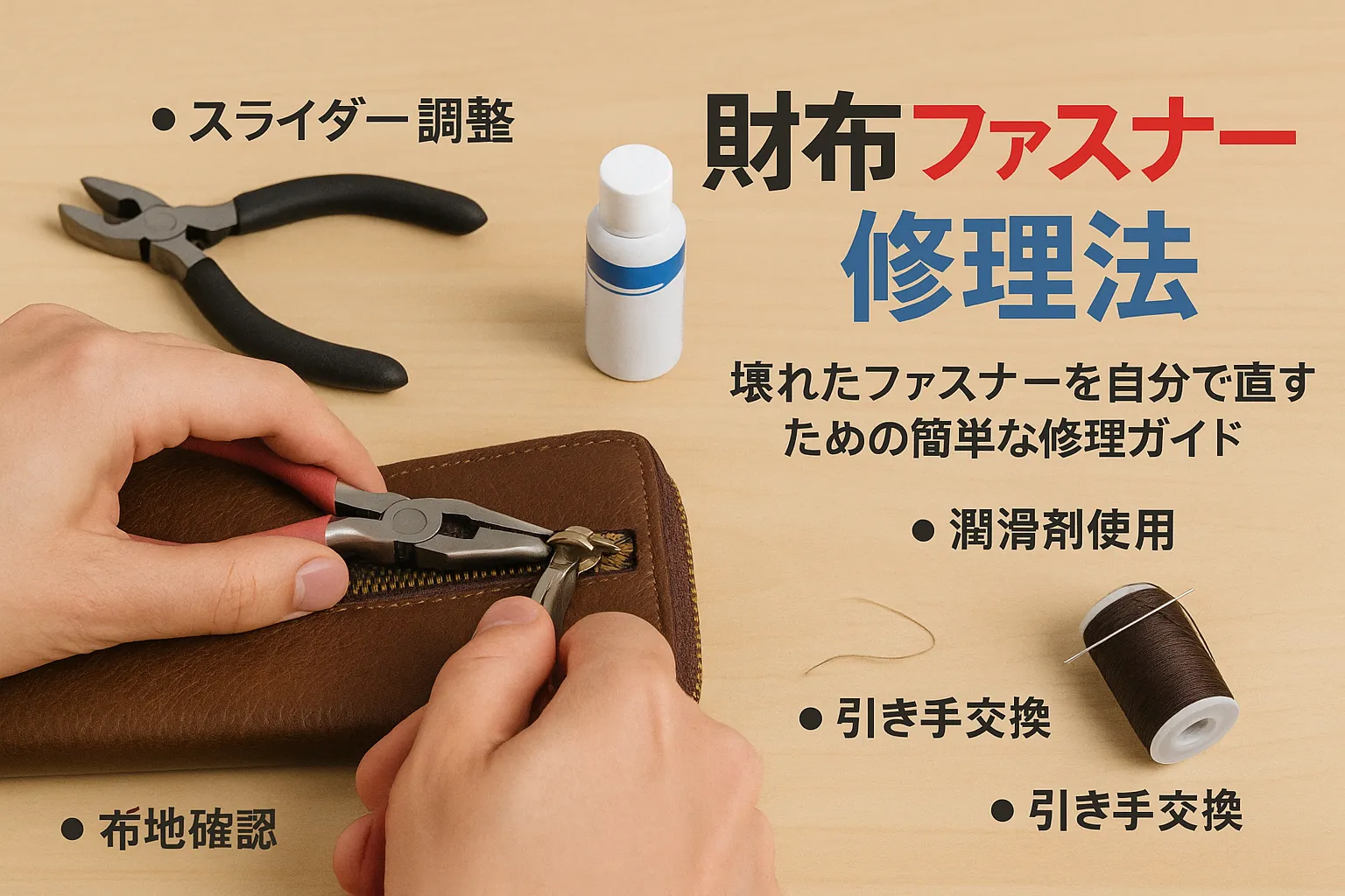 財布のファスナーが壊れてしまった時に知りたい修理法