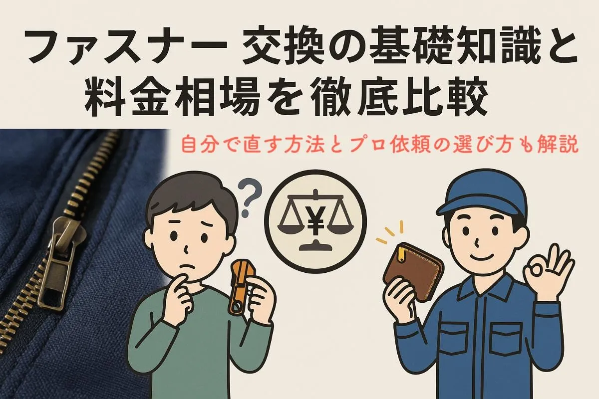 ファスナー交換の基礎知識と料金相場を徹底比較｜自分で直す方法とプロ依頼の選び方も解説